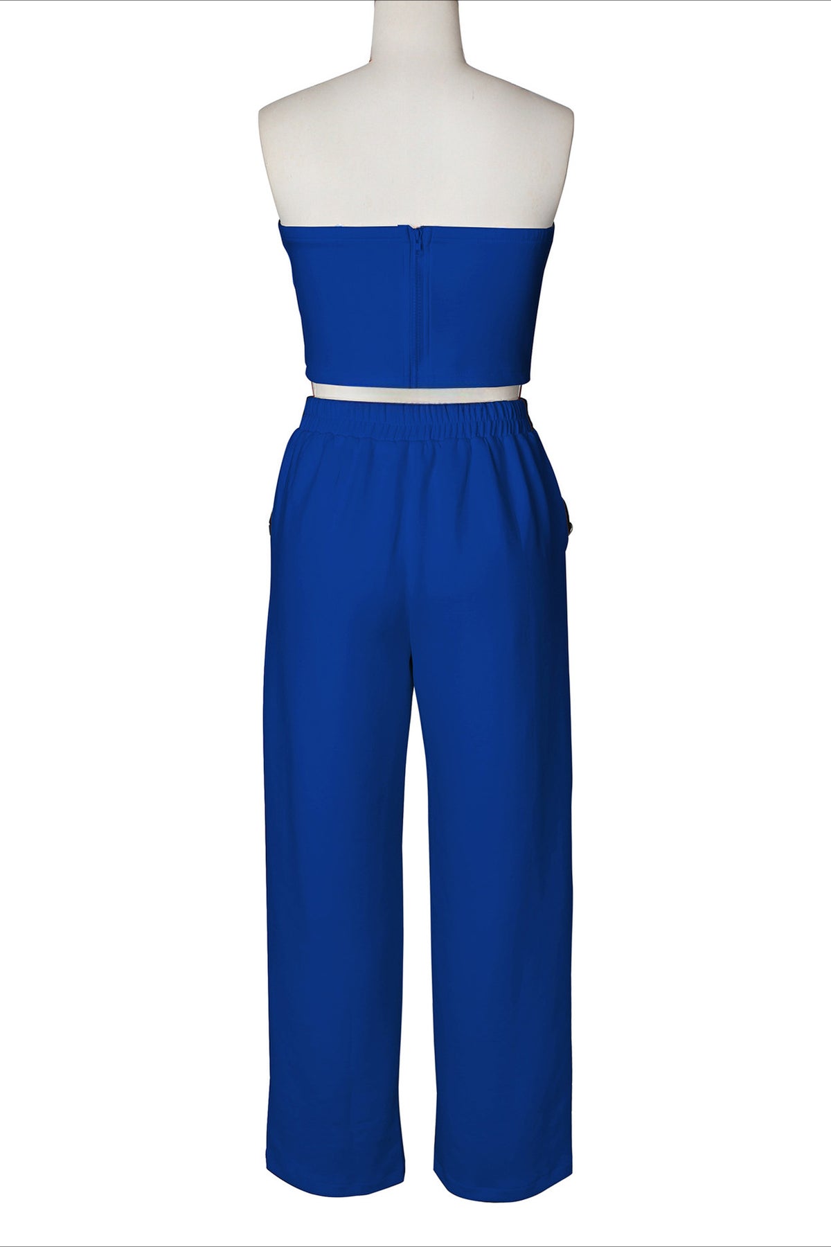 Wide-Leg Pant Suit with Wrap Detail Top
