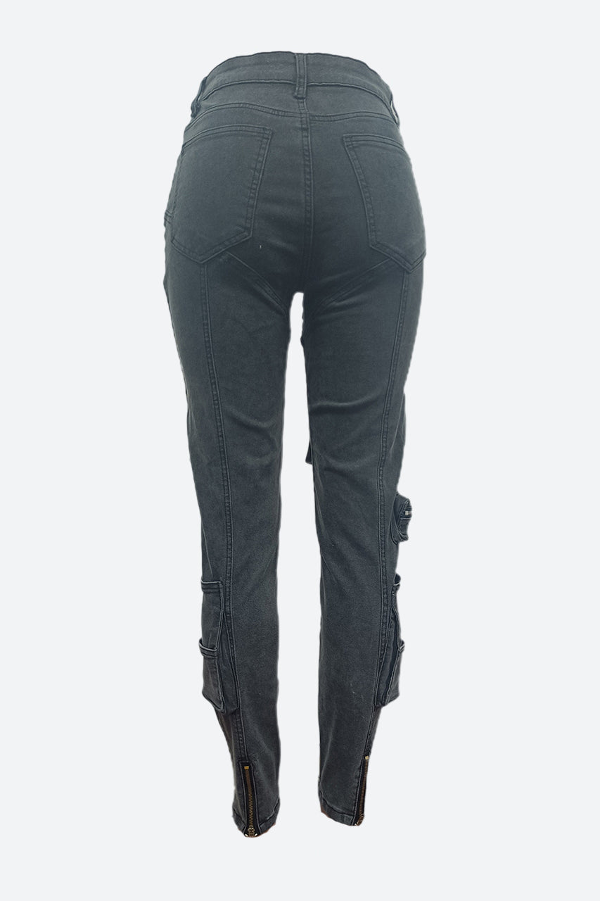 Patch-Pockets Skinny Jeans