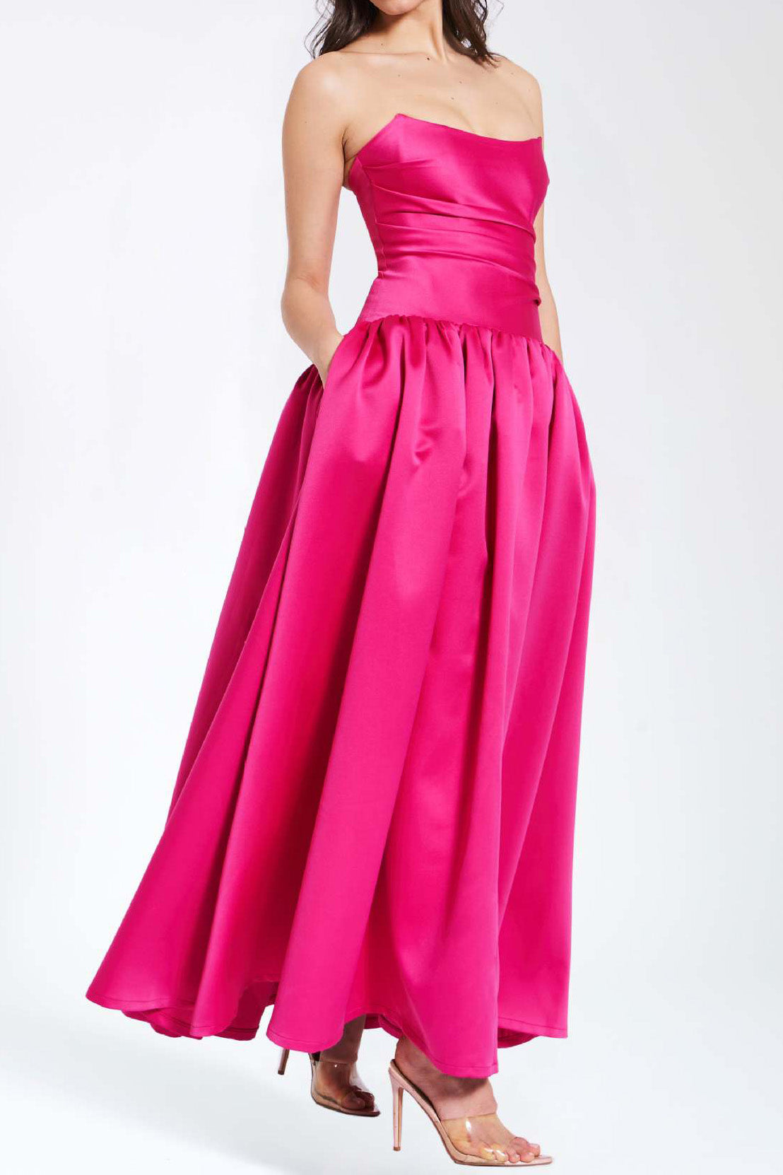 Strapless Drop Waist Corset Dress
