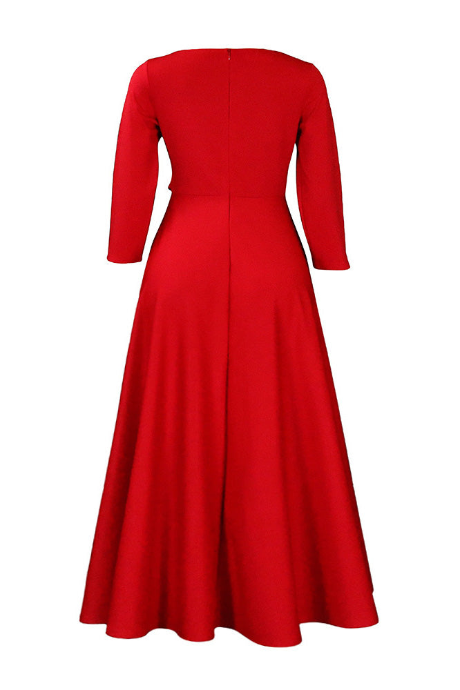 Elegant Tie-Waist A-Line Maxi Dress