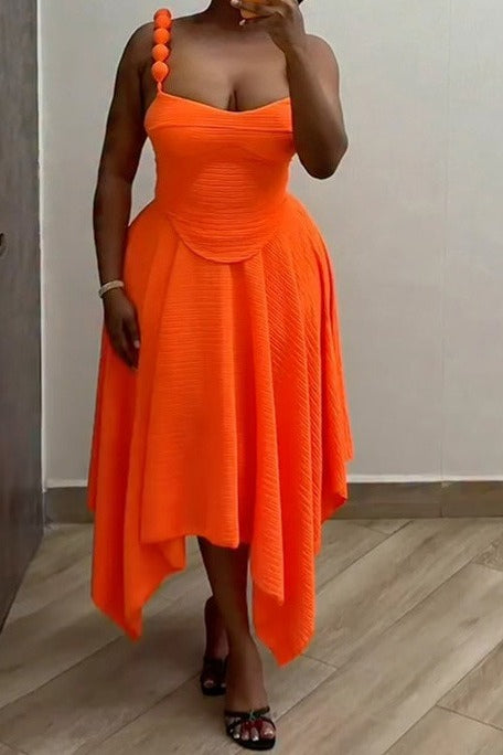 Solid Cami Top & High Waist Skirt Set