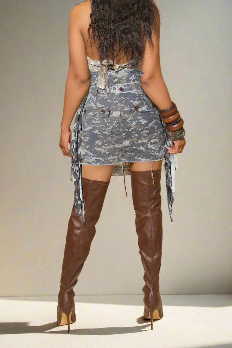 Camouflage Tassel Skirt