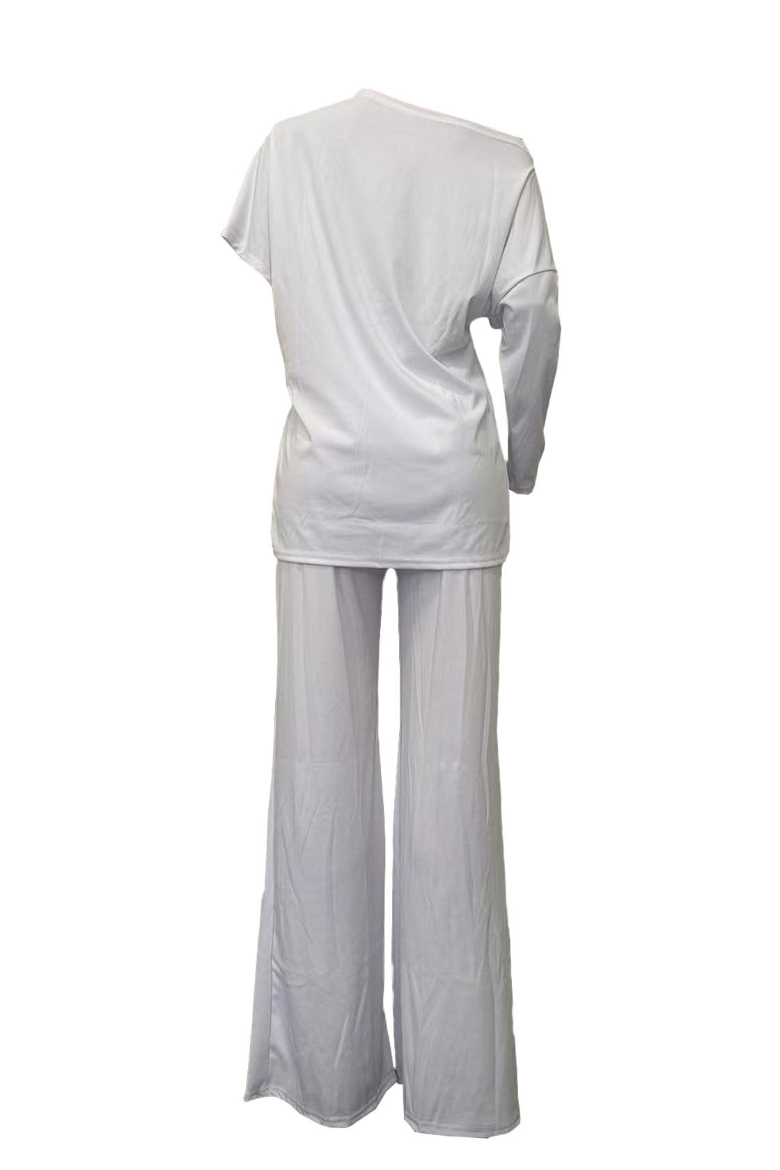Asymmetrical Top & Wide Leg Pants Set