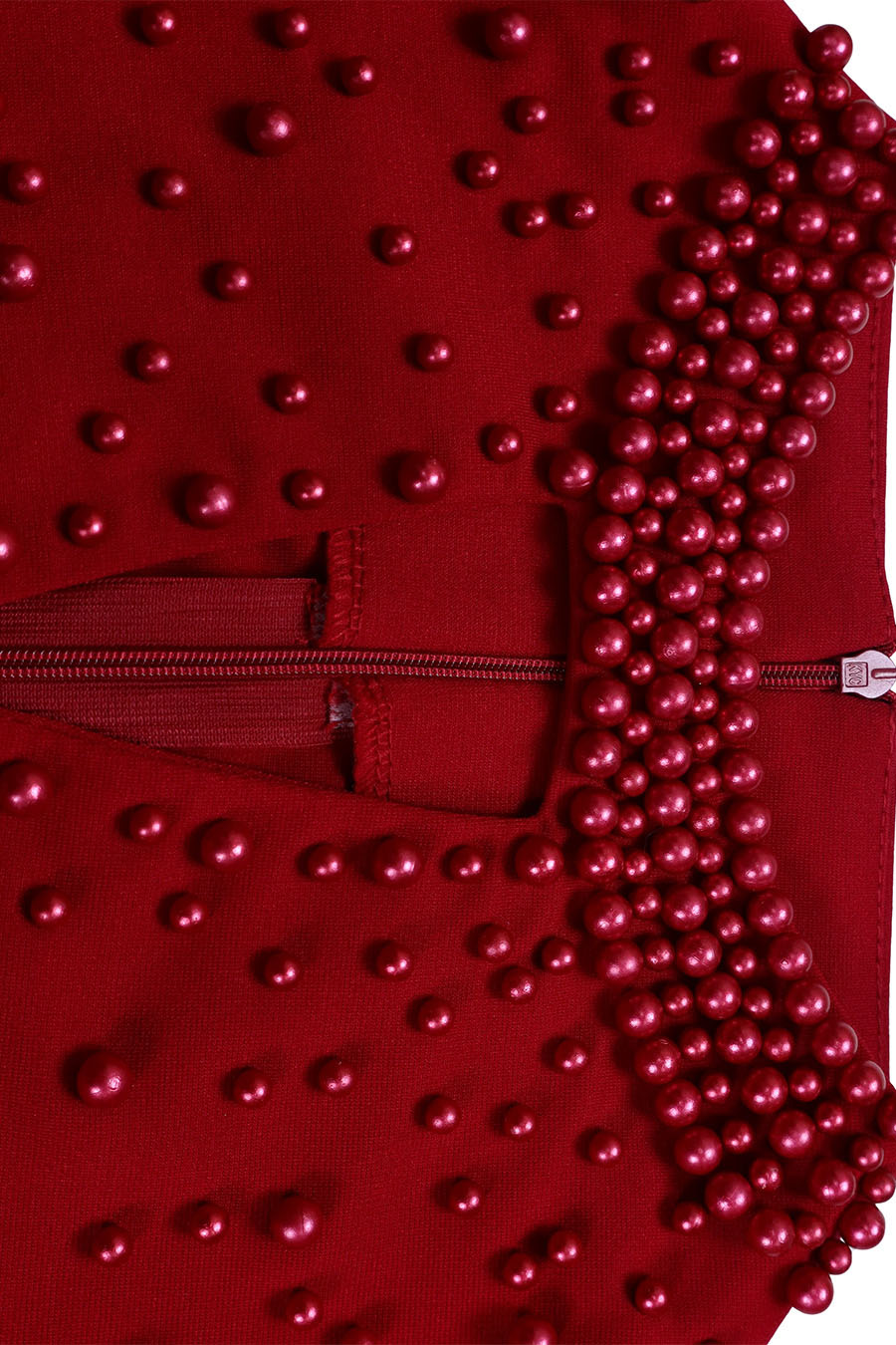 High Collar Elegant Beaded Large Swing Dress