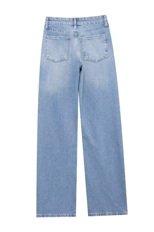Rhinestone Straight Leg Jeans