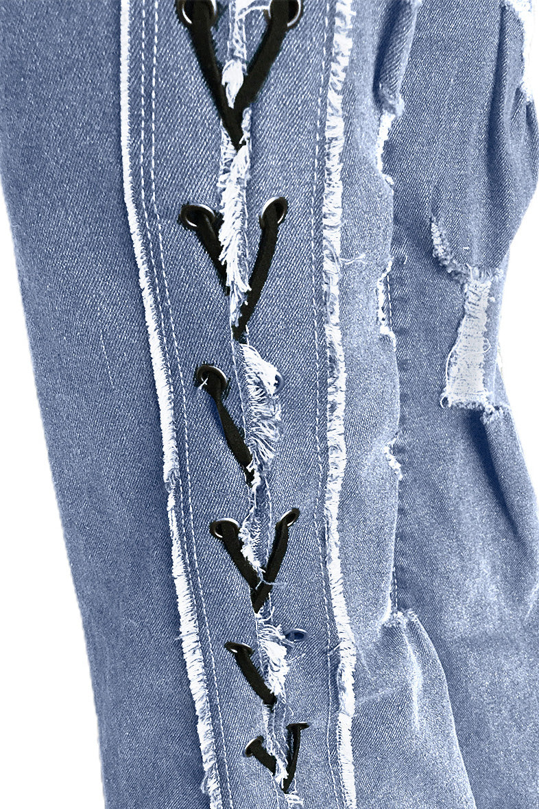 All Laced Up Mid-Rise Bootcut Jeans