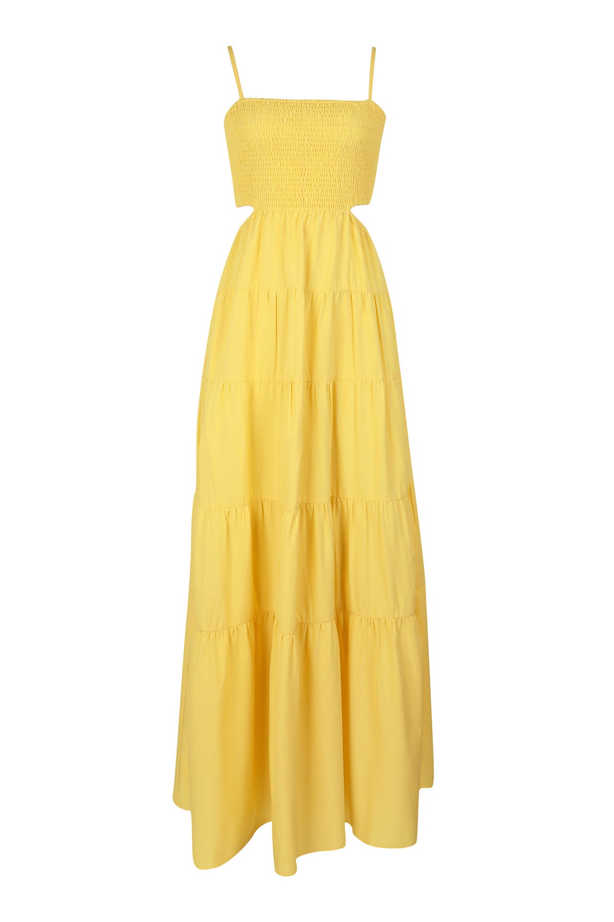 Smocked Cut Out Maxi Dress