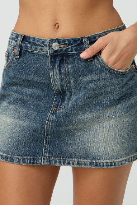 Washed Elastic High Waist Shorts Denim Skirts