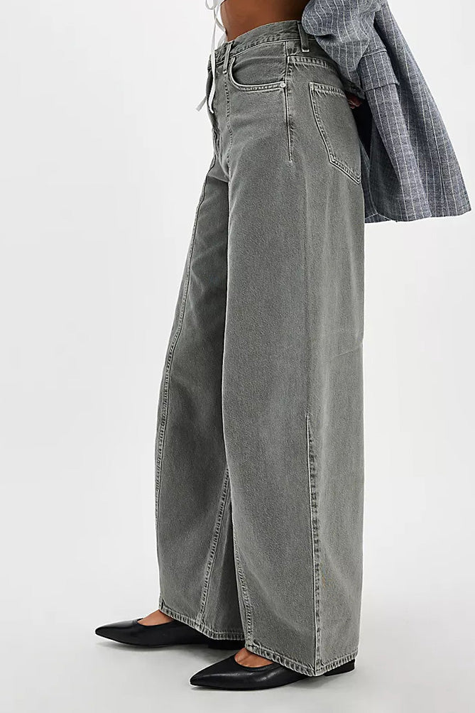 Washed Straight Leg Fashion Street Style Jeans