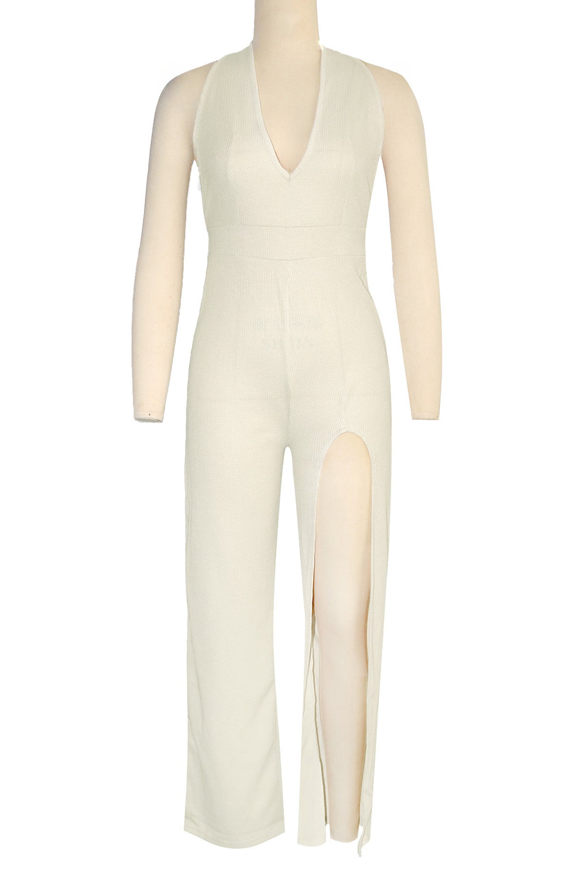 Halter Irregular Slit Jumpsuit