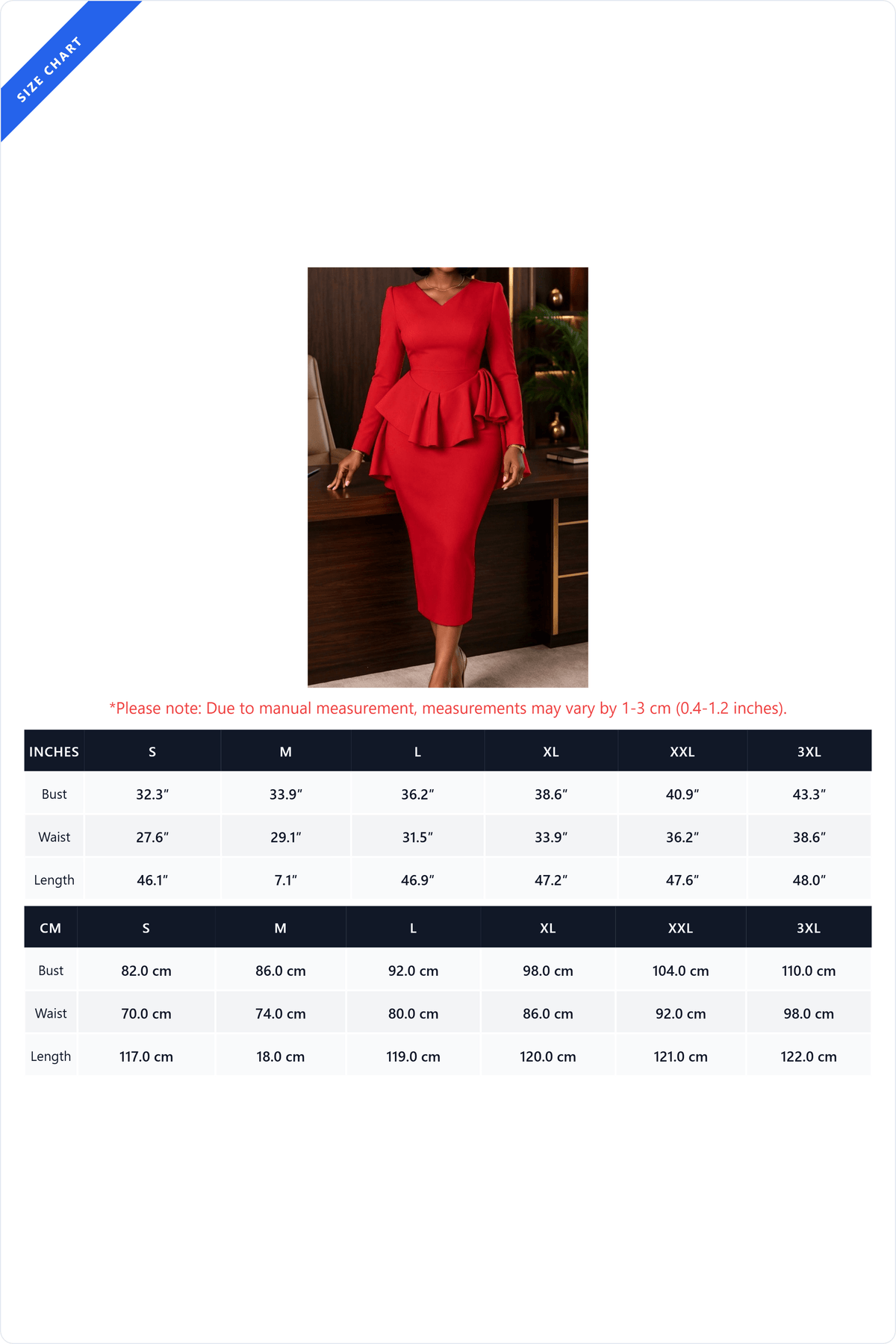 V Neck Peplum Ruffle Pencil Midi Dress