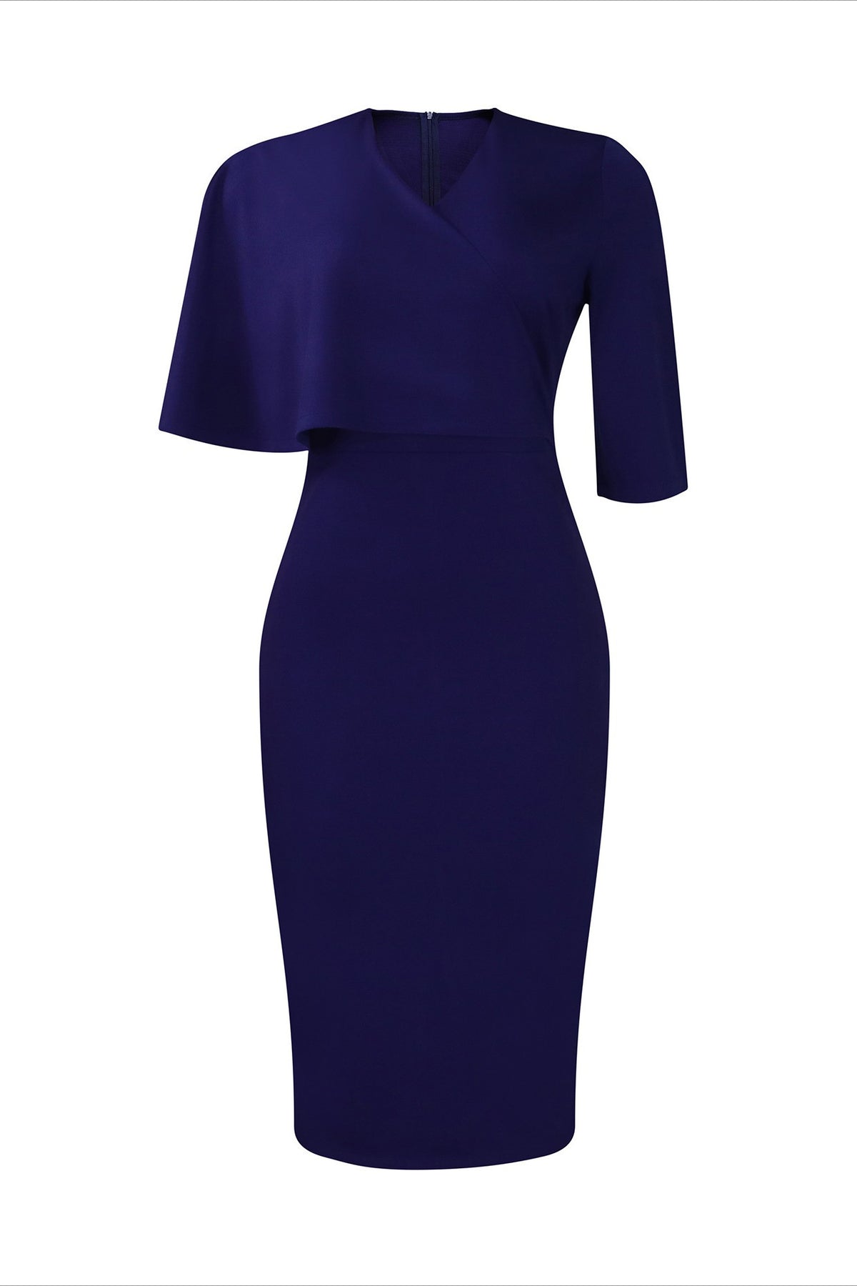 Elegant Ruffle Overlay Bodycon Midi Dress