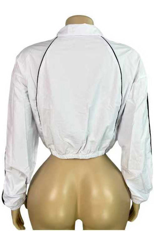 Retro Sport Cropped Track Jacket