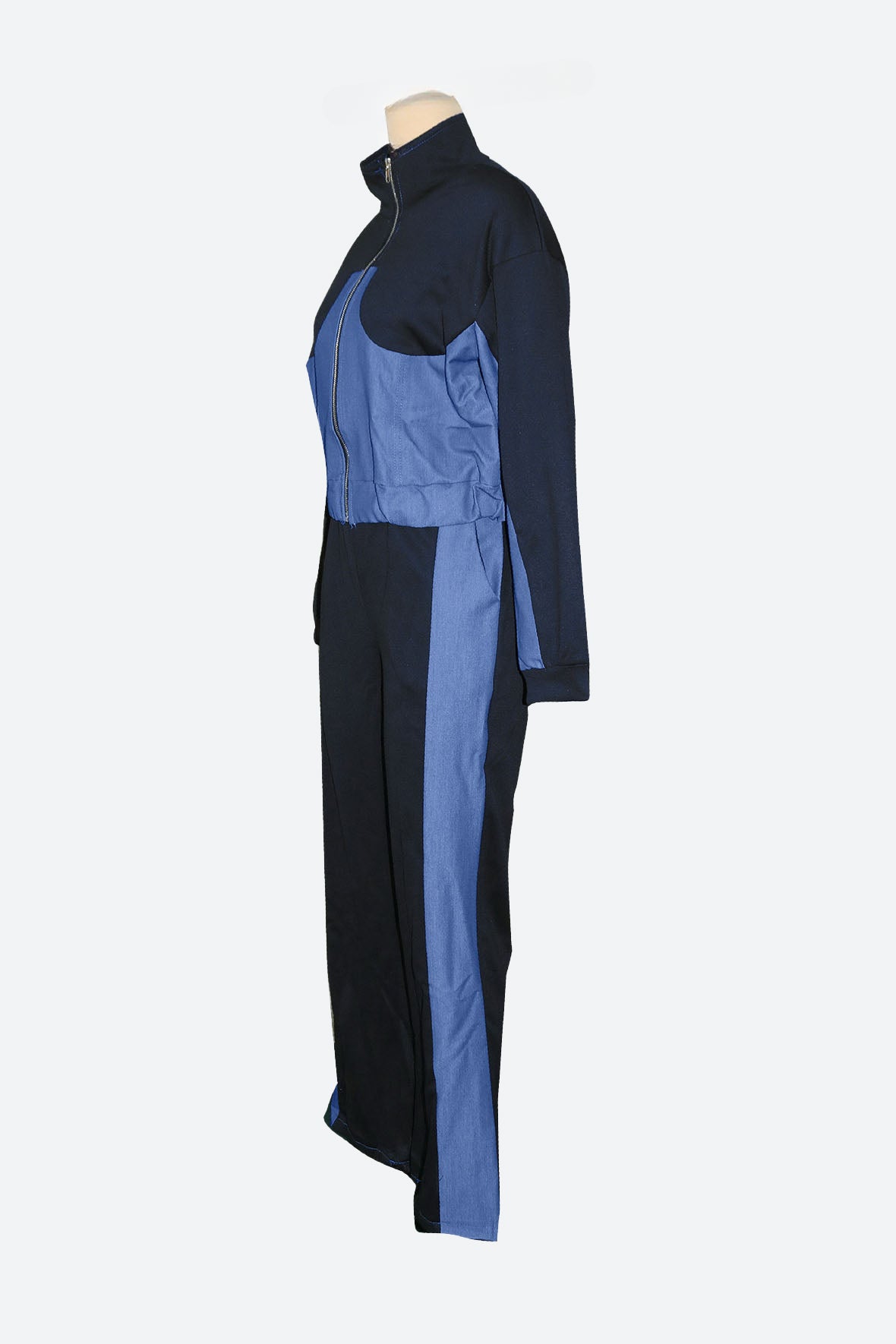 Denim Patchwork Jacket & Long Pant Set