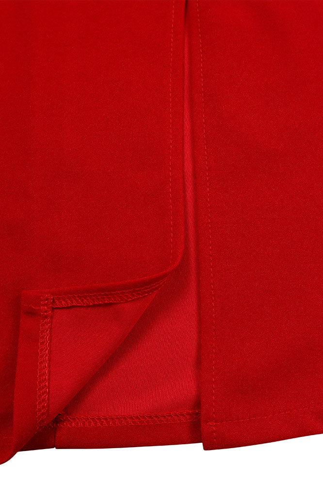 Solid Color Button Lapel Tight Dress