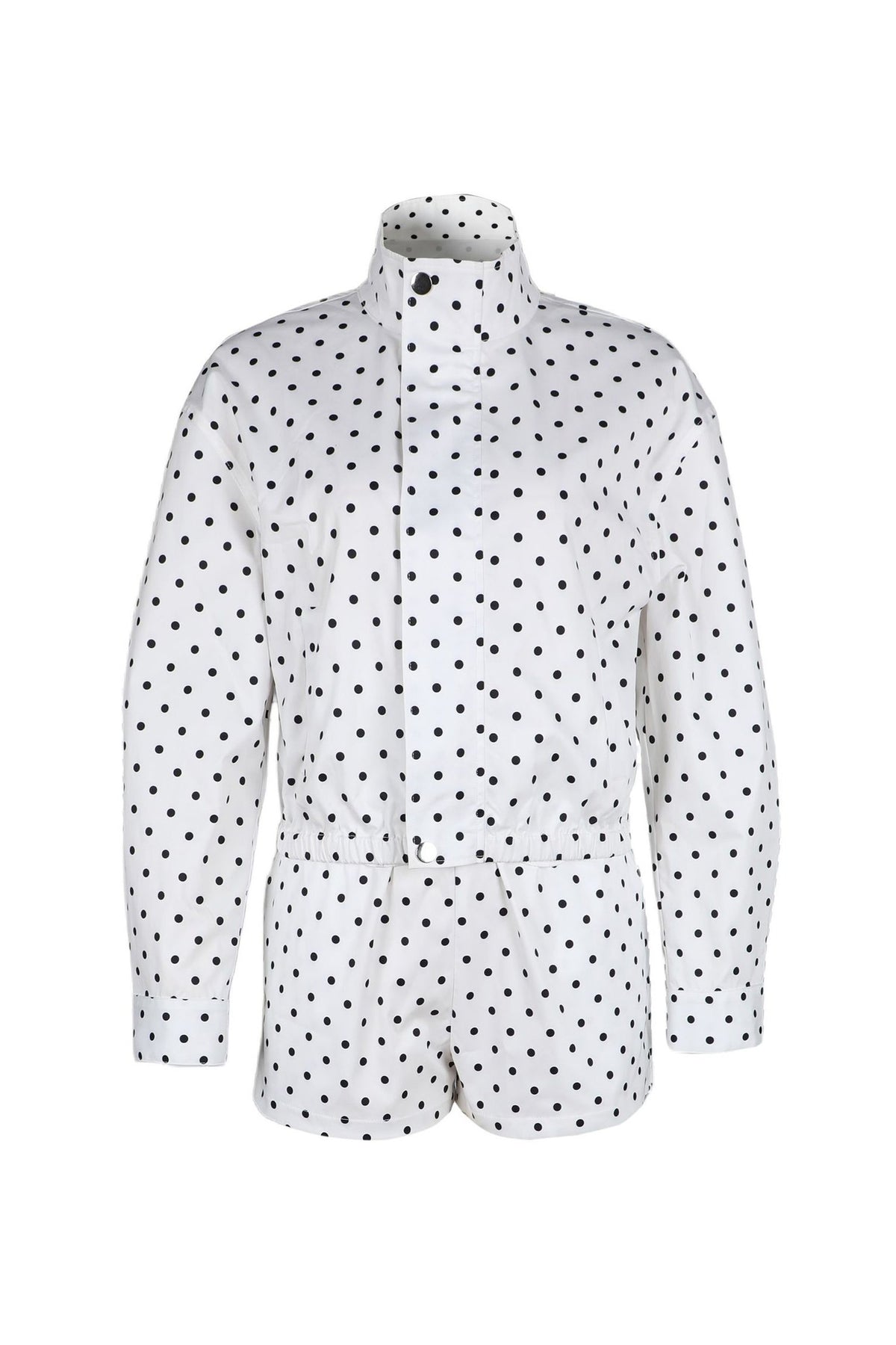 Polka Dot Zip-Up Jacket & Shorts Set