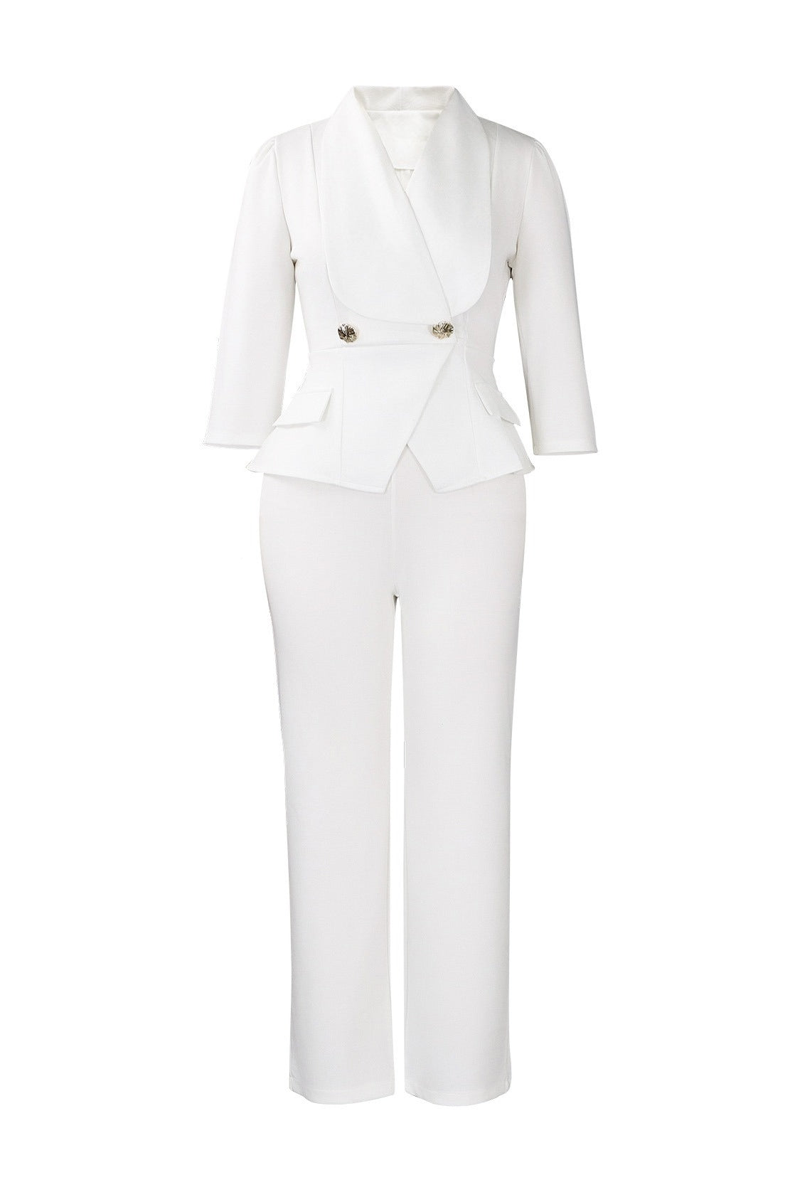 Elegant Shawl Collar Blazer Jumpsuit