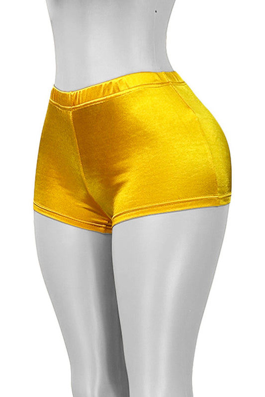 Shiny Satin Bodycon Mini Shorts