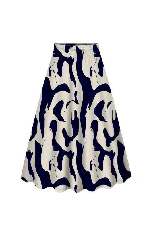 Ruched Wrap Top & Abstract Skirt Set