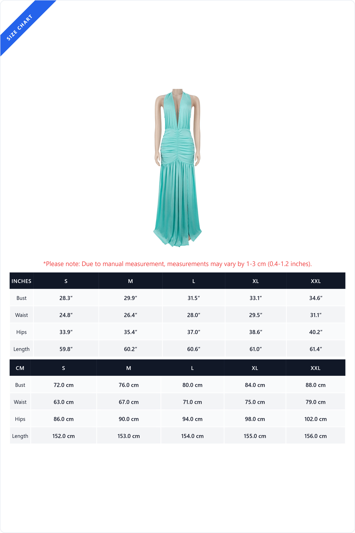 Plunging Halter Ruched High Slit Maxi Dress