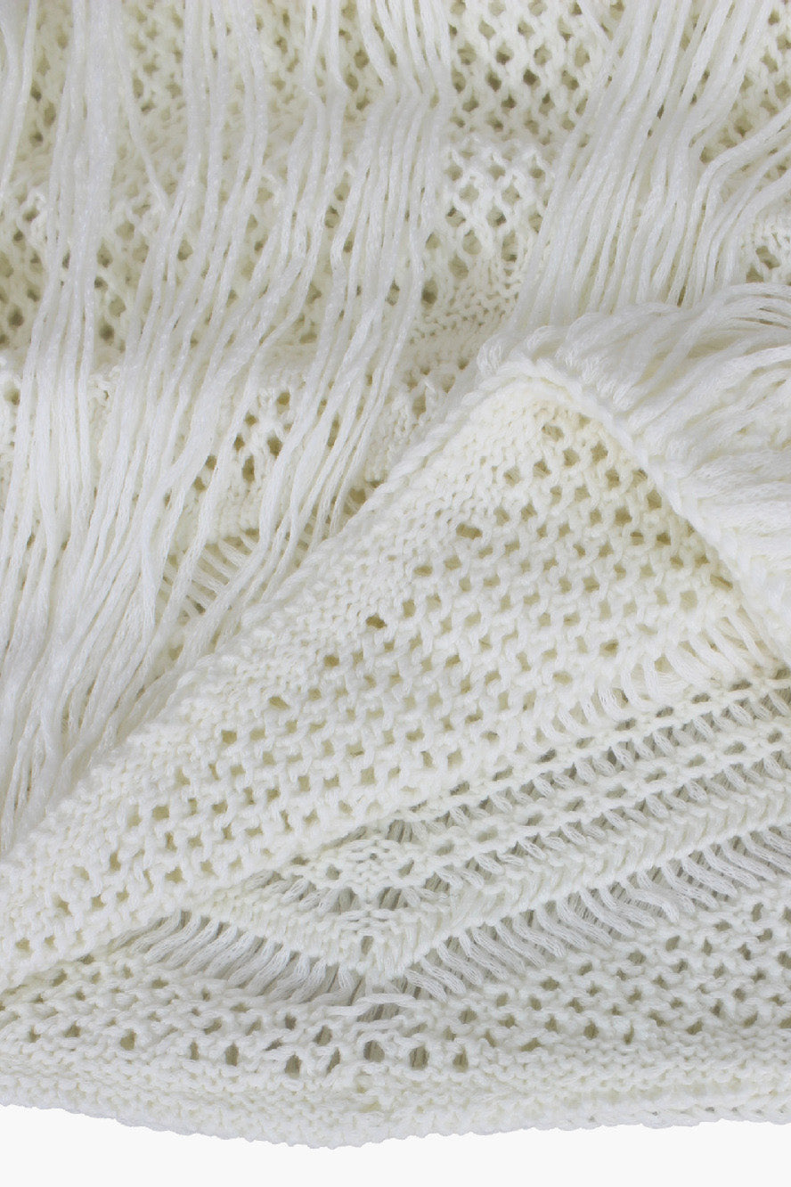 Strapless Crochet Fringe Maxi Dress