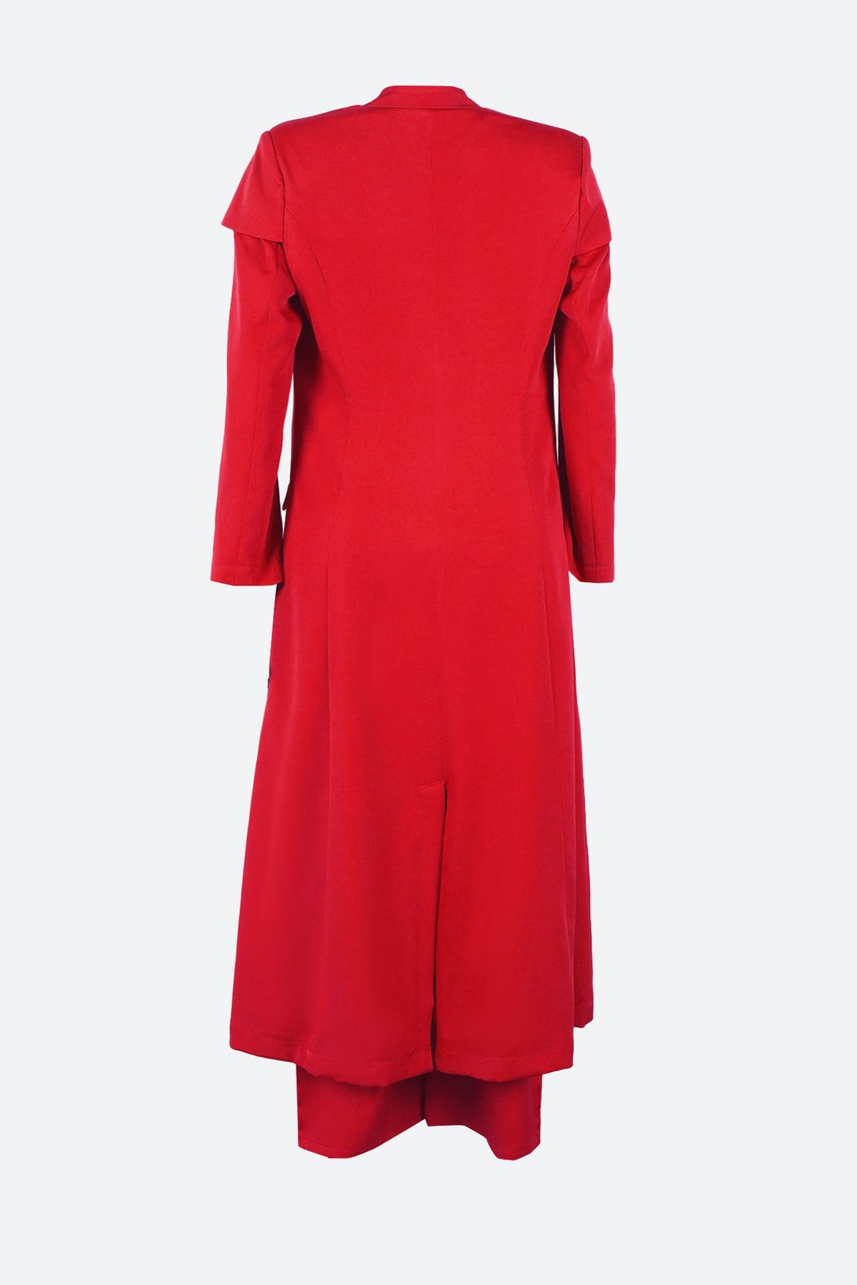 Solid Color Notch Lapel Long Suit Two-Piece Set