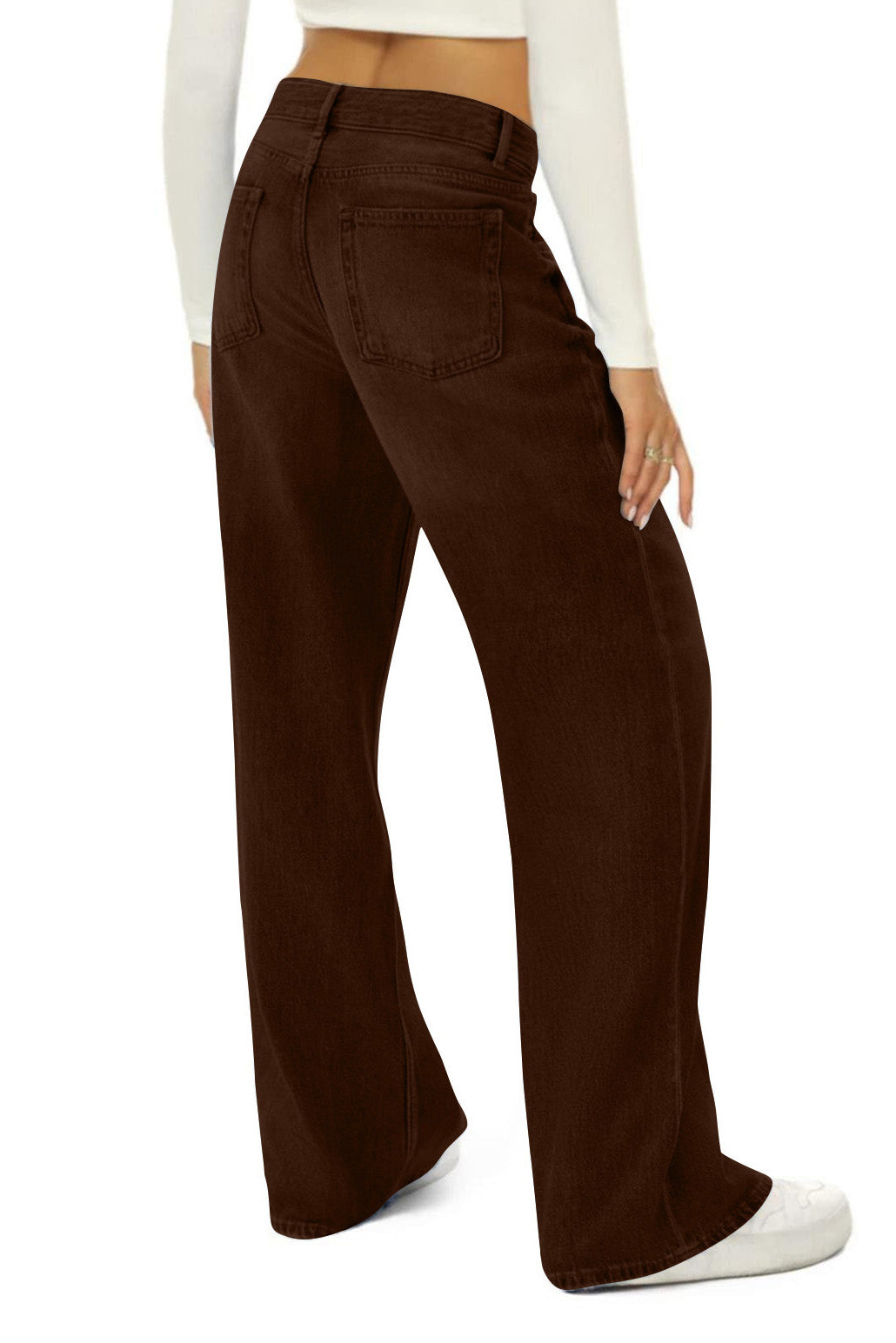 Vintage High Waist Wide Leg Floor Length Jeans