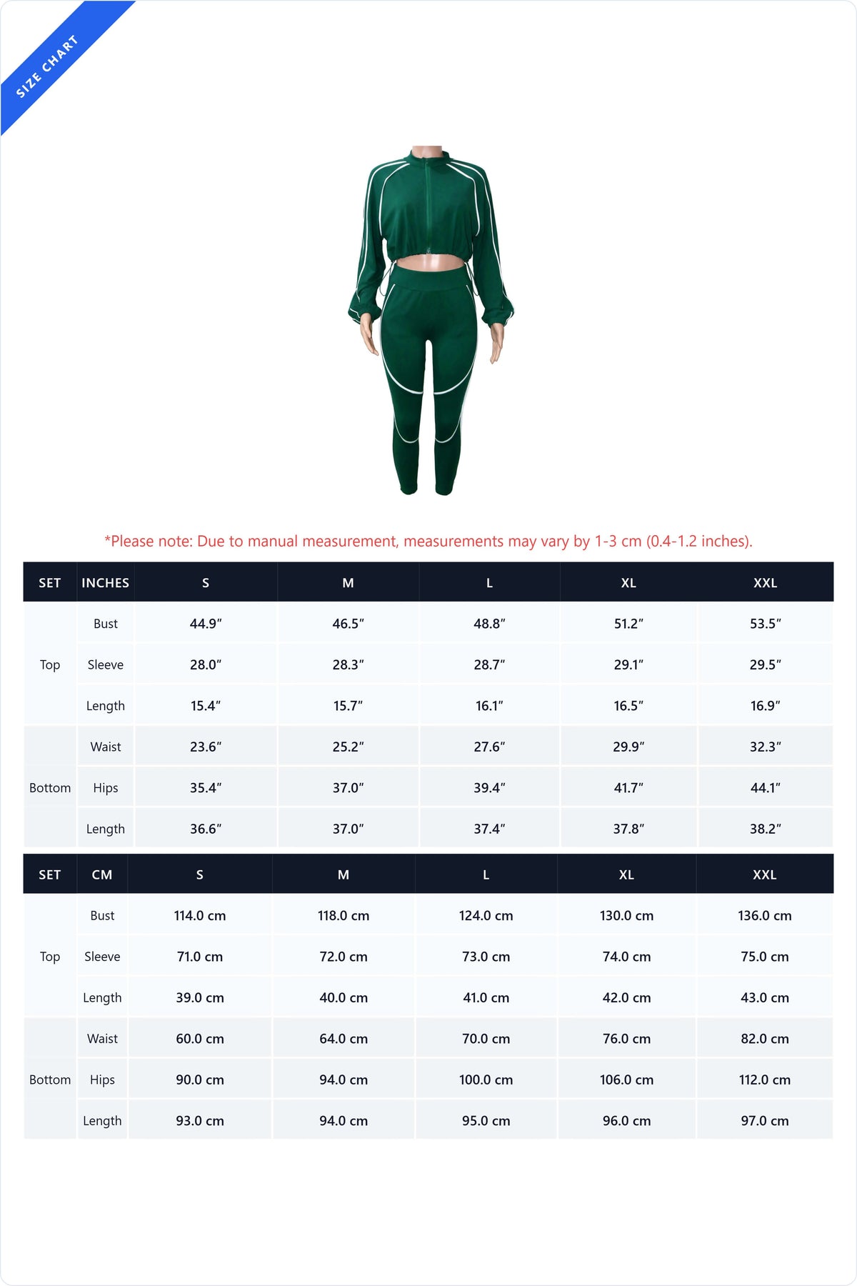 Contrast Piping Zip-Up Track Jacket & Legging Set