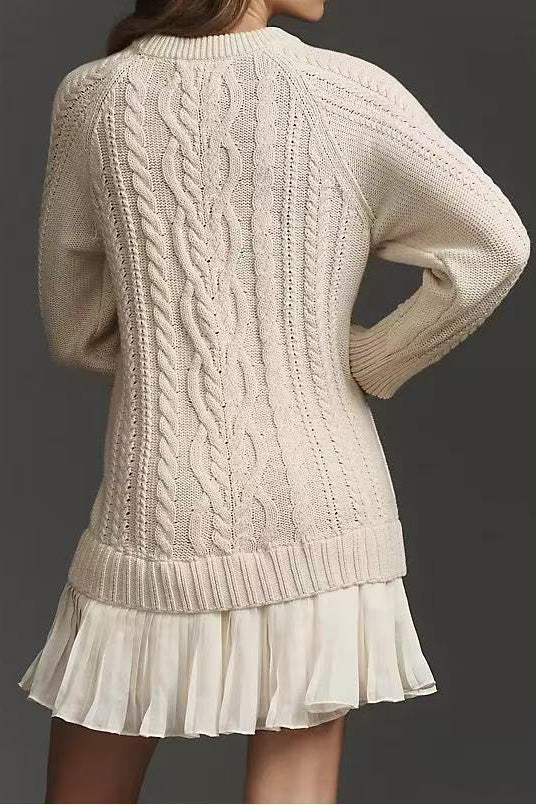 Casual Twist Sweater Mini Dress