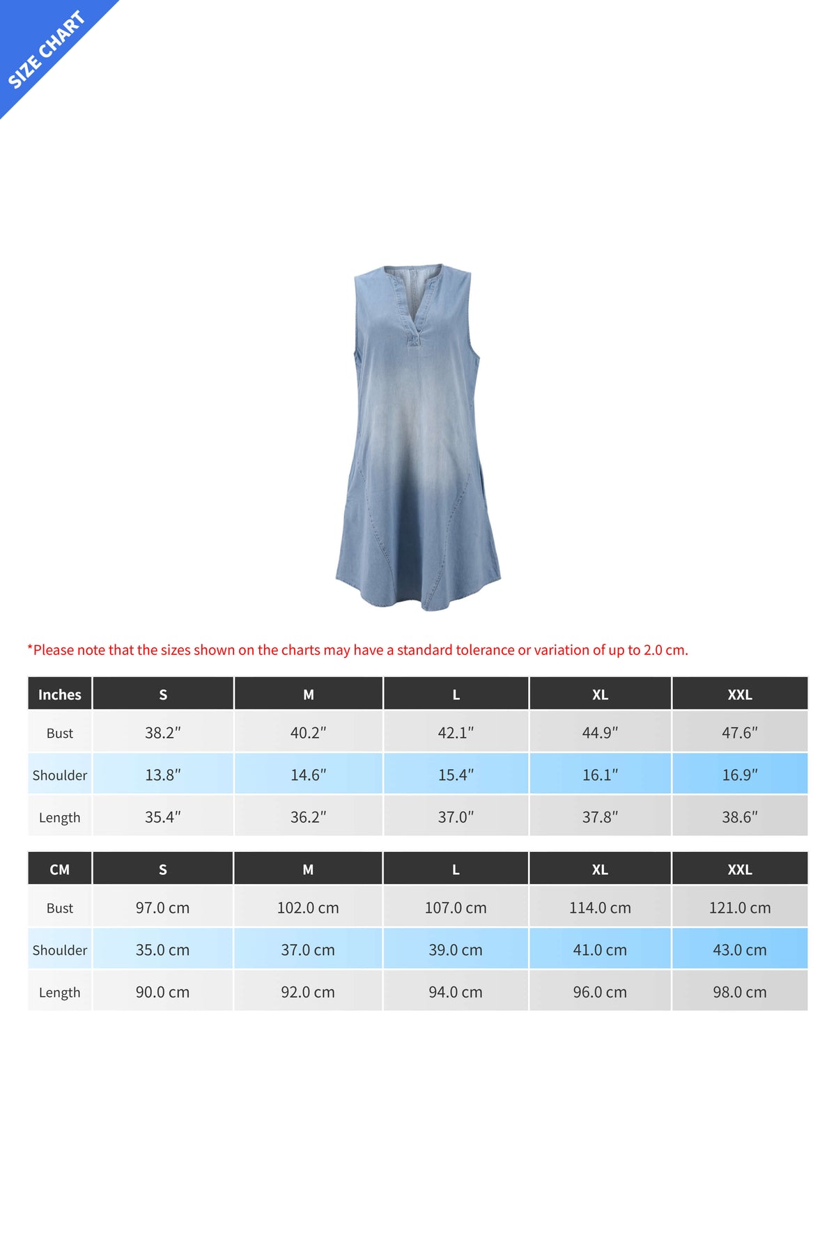 V Neck Sleeveless Denim Dress