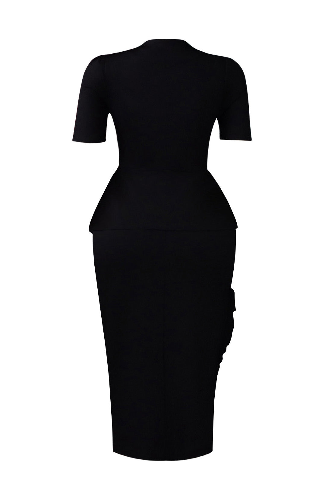 Asymmetrical Button Peplum Skirt Set