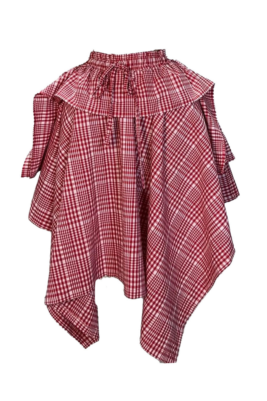Plaid Asymmetrical Handkerchief Skirt