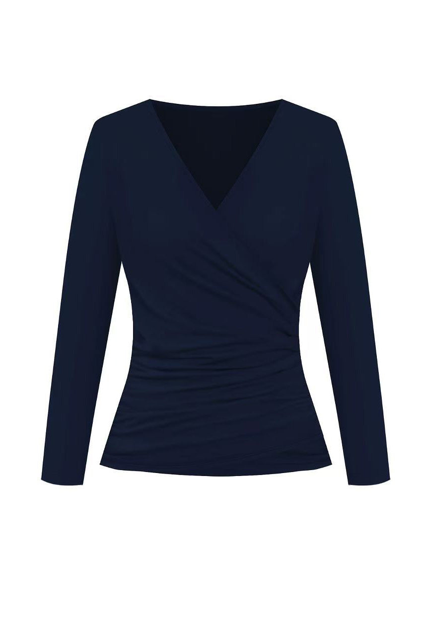 Ruched Wrap Top & Abstract Skirt Set