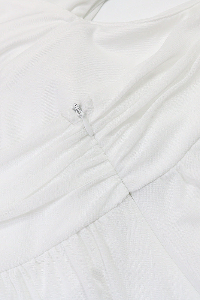 V-Neck Backless Sheer Jumpsuit