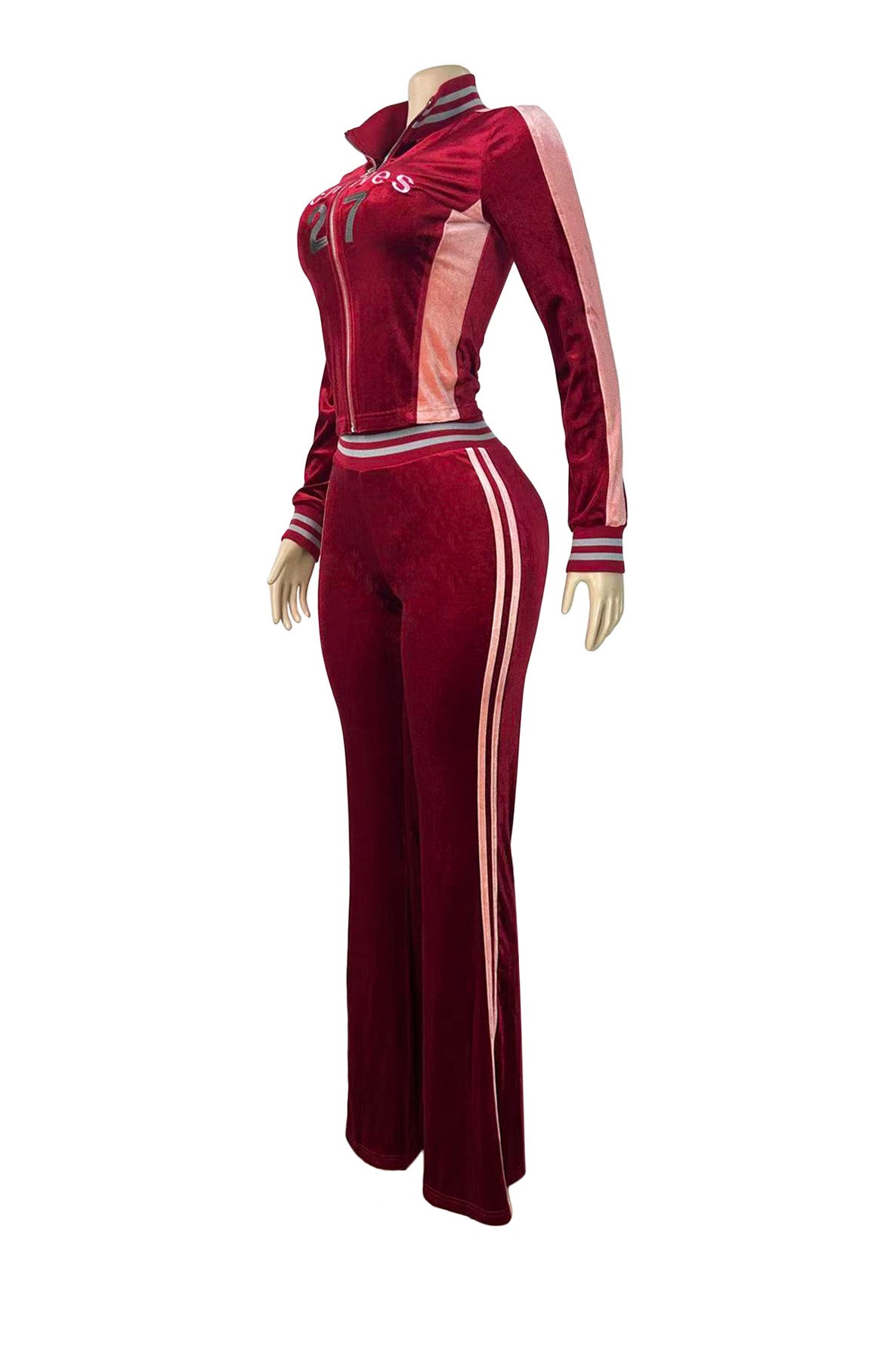 Graphic Velour Flared Track Set