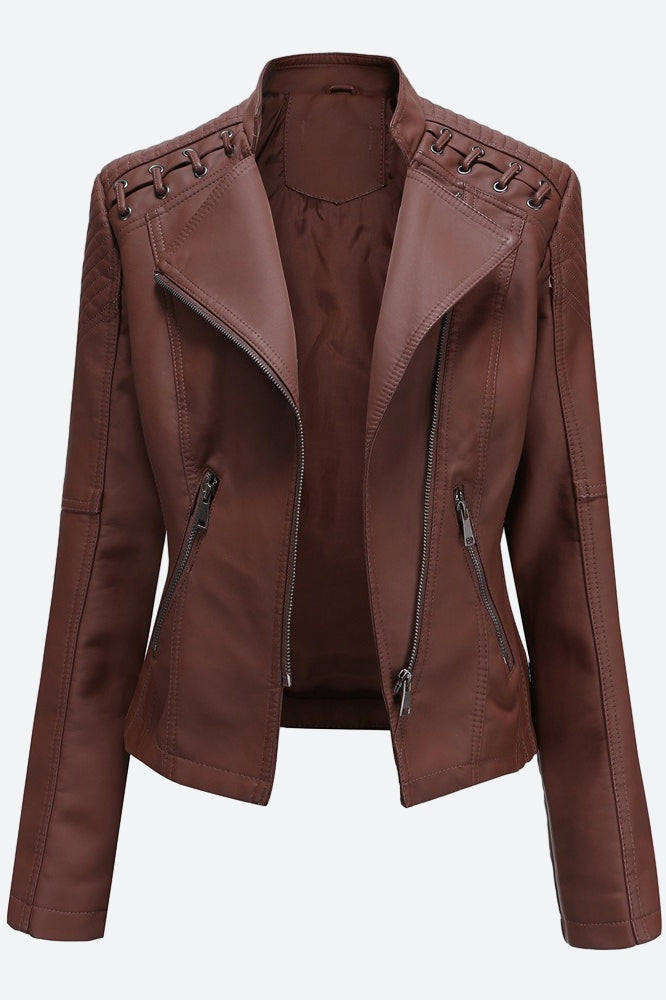 Women Classic Leather Jacket