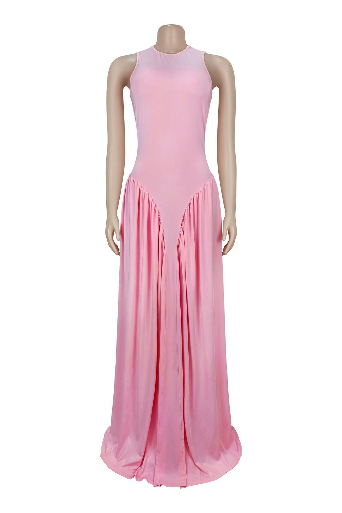 Sleeveless Drop Waist Flowy Maxi Dress