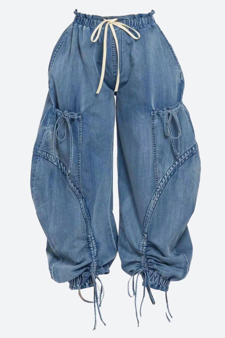 Denim Pocket Cargo Jeans