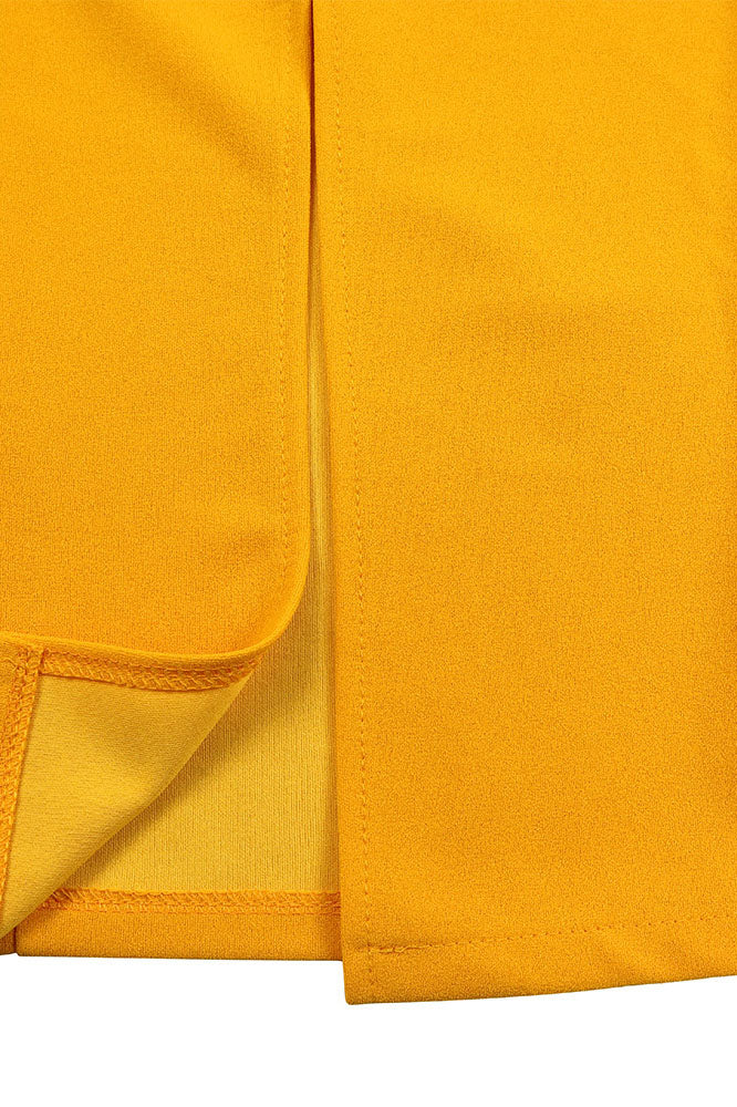 Solid Color Button Lapel Tight Dress