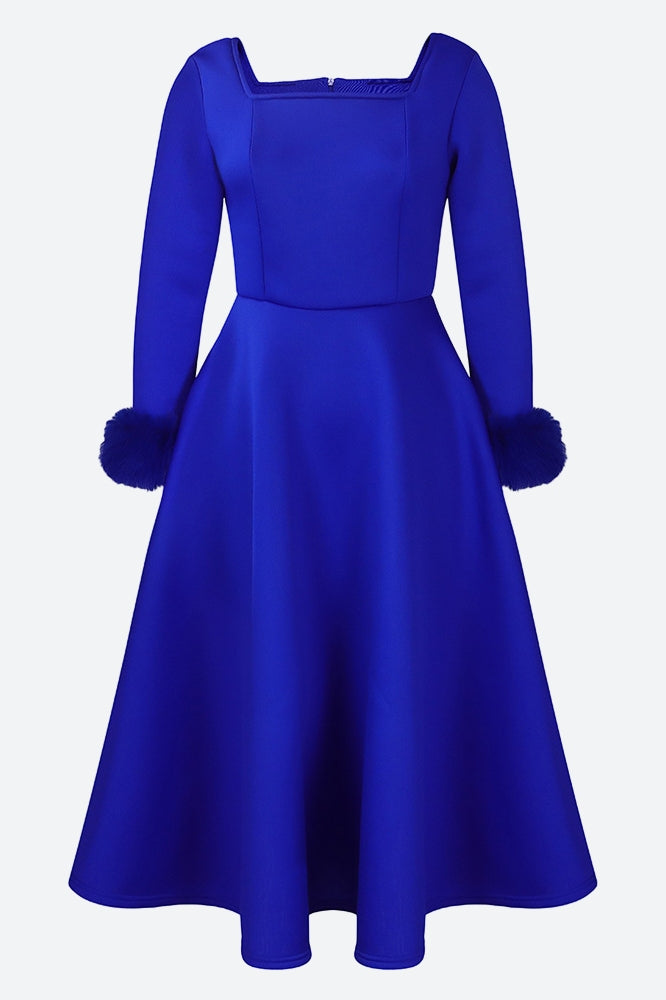 Long Sleeve Square Neck Maxi Dresses