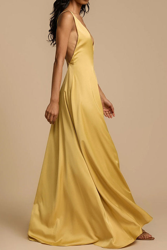 Deep V-Neck Maxi Dress