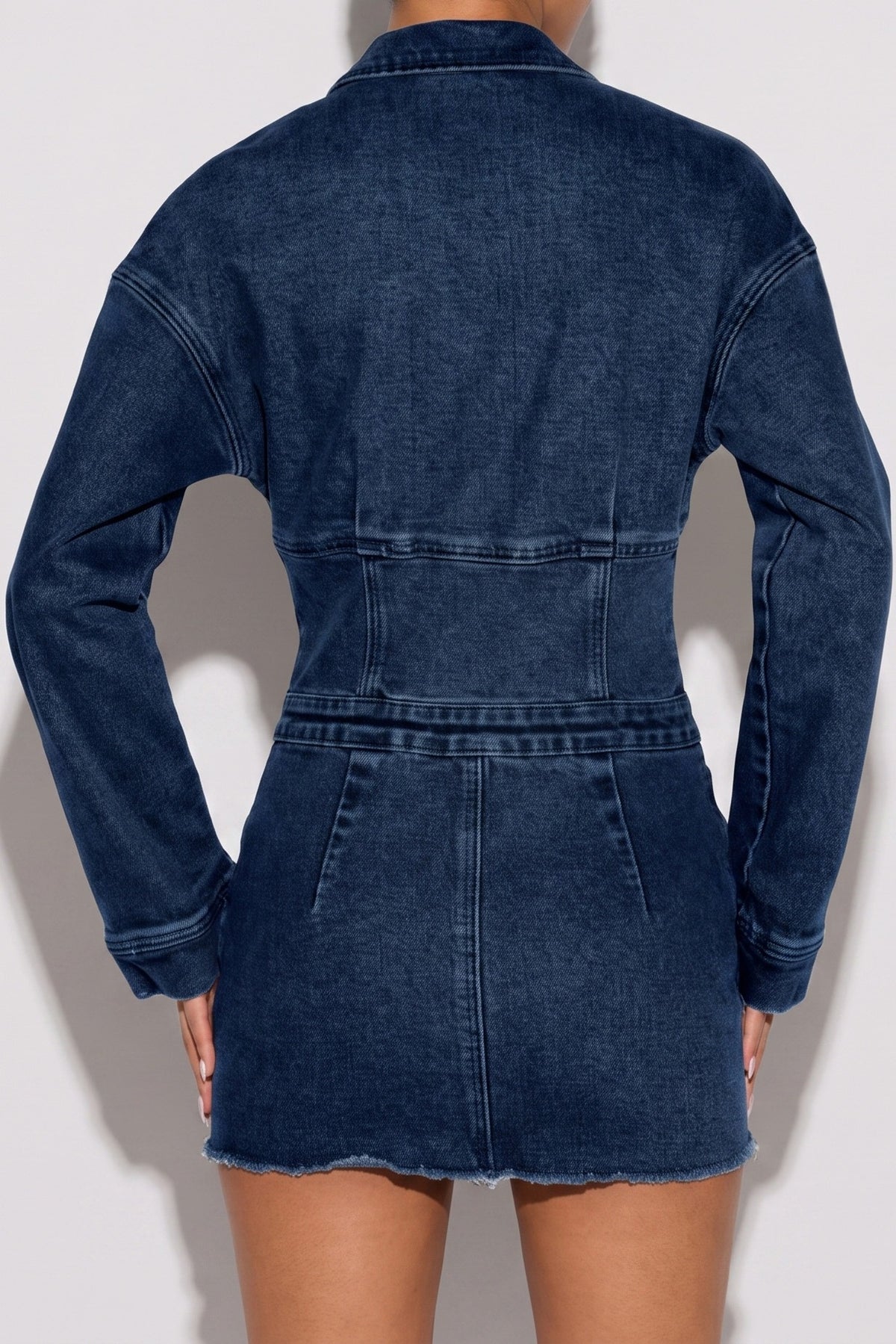 Zip-Up Denim Corset Mini Dress