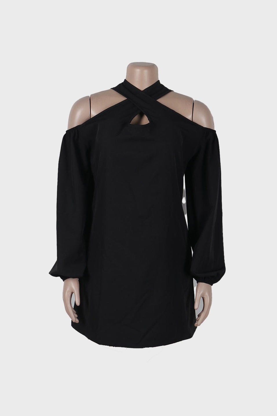 Solid Cold-Shoulder Dress