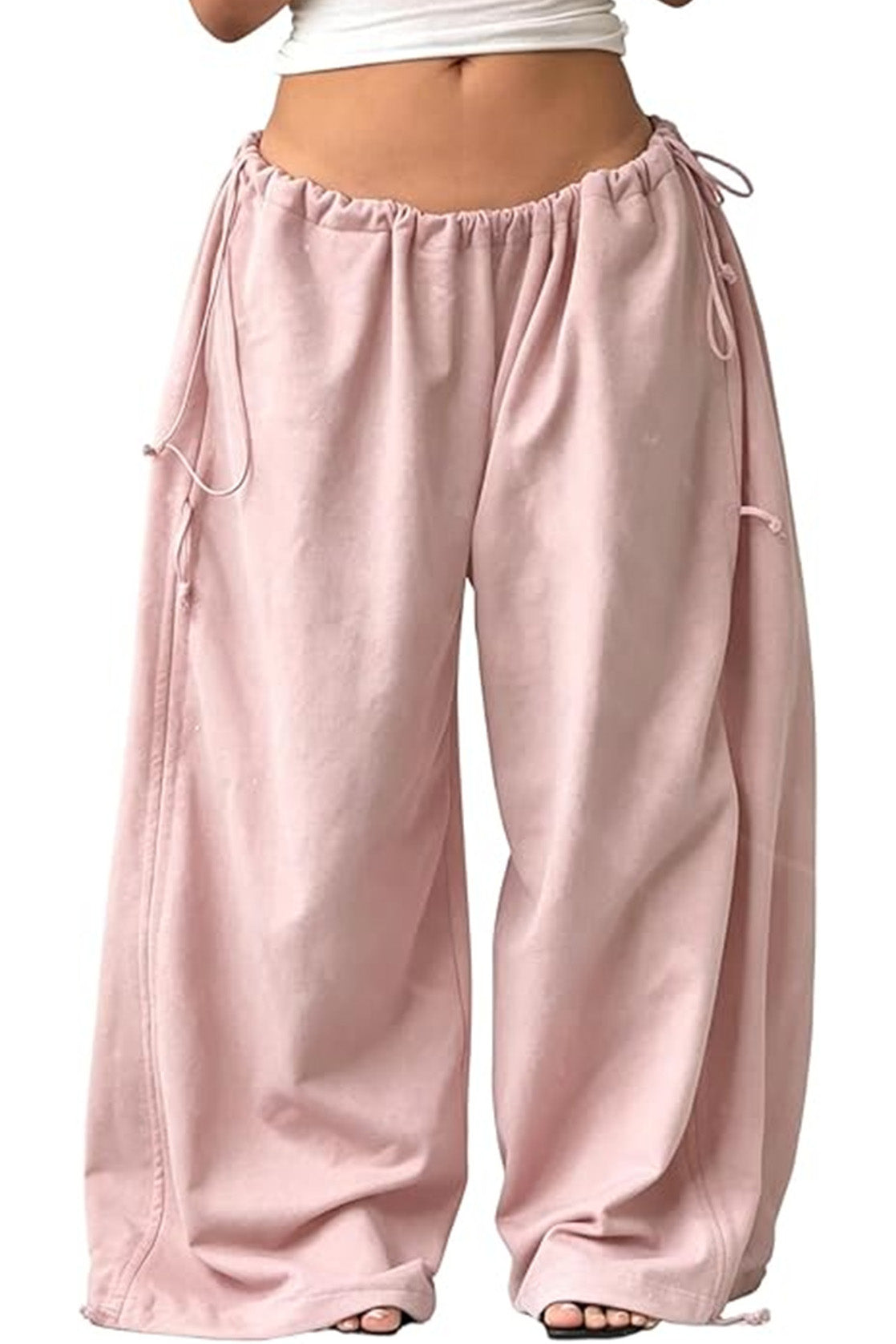 Adjustable Drawstring Baggy Parachute Pants