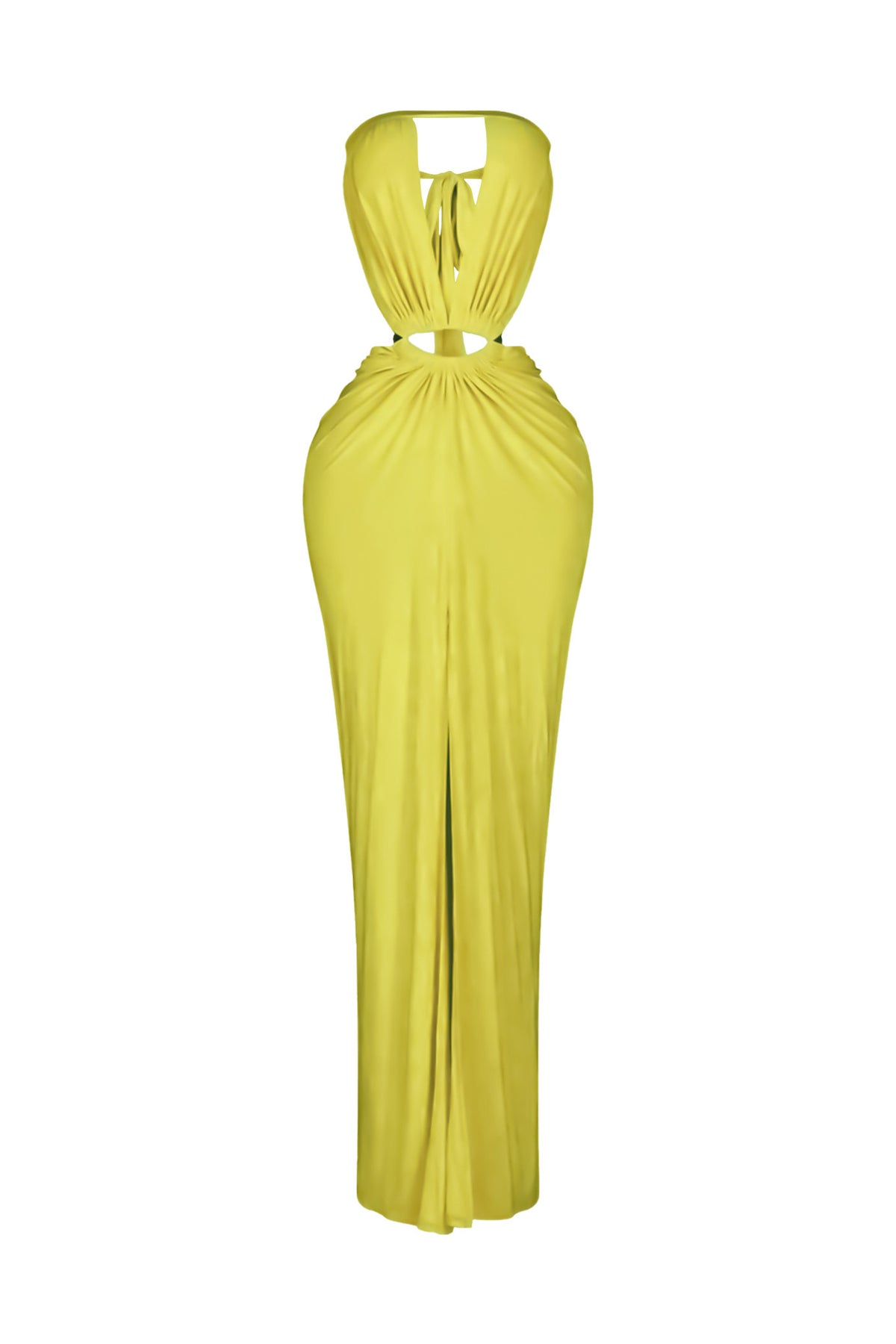 Cutout Ruched High Slit Maxi Dress