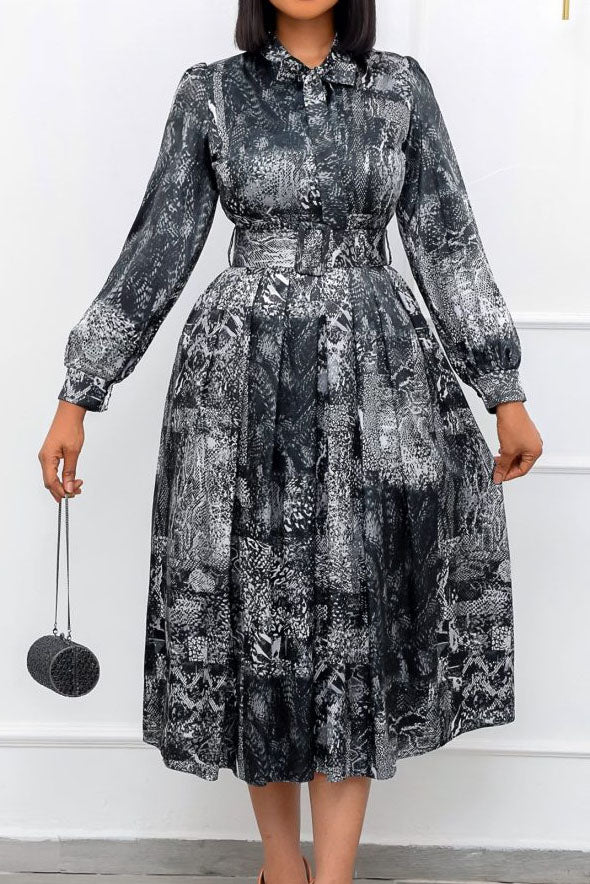 Printed Evening Party Dress