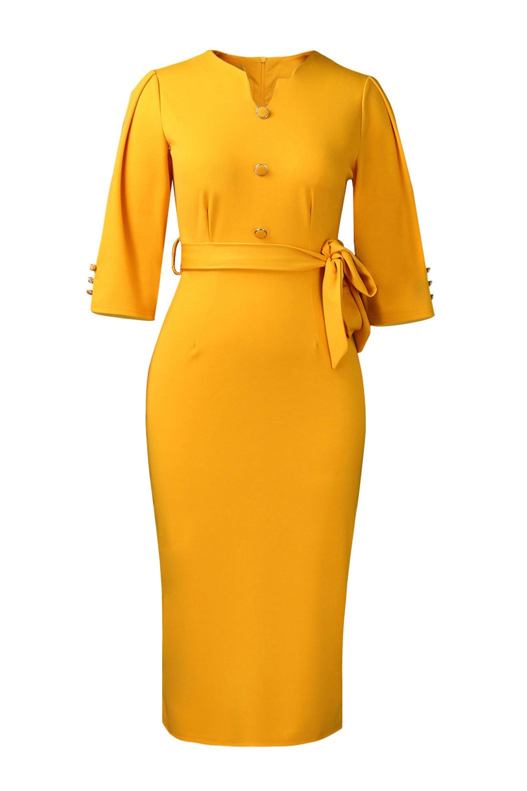 Elegant V-Neck Bodycon Maxi Dress