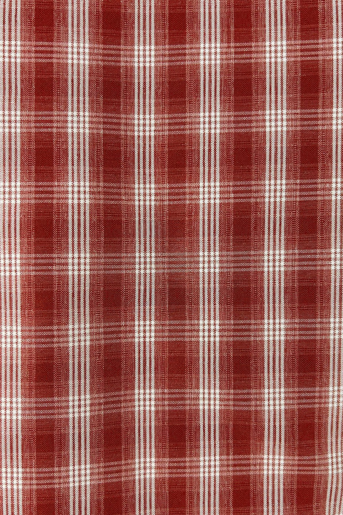 Plunge V-Neck Plaid Pointed Hem Top