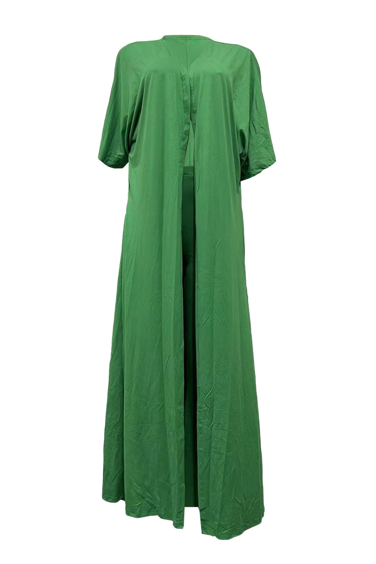 2-Piece Batwing Kimono & Wide-Leg Trouser Set