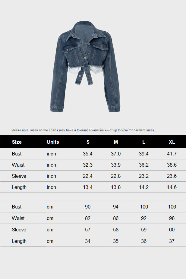 Denim Polo Collar Short Top Coat
